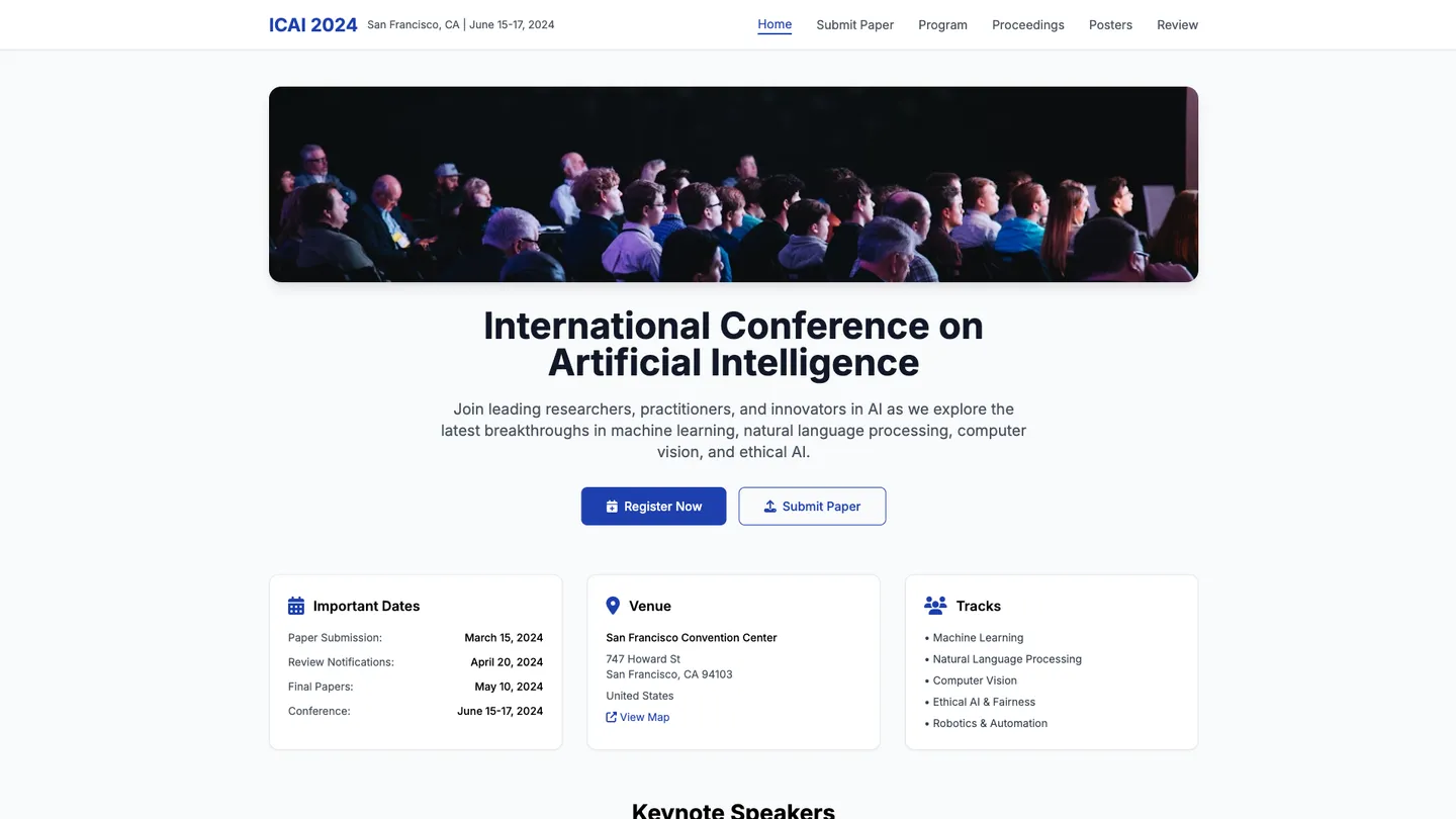 Conference Website Builder