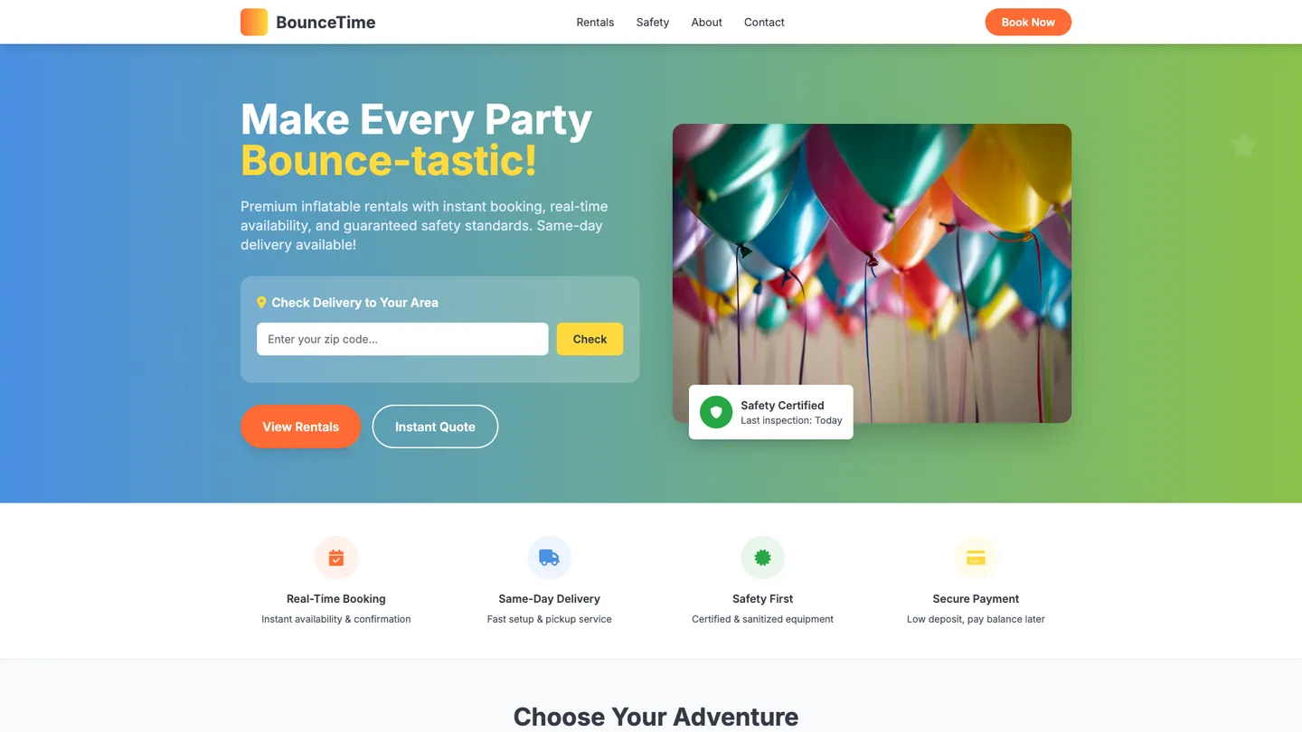 Bounce House Website Builder