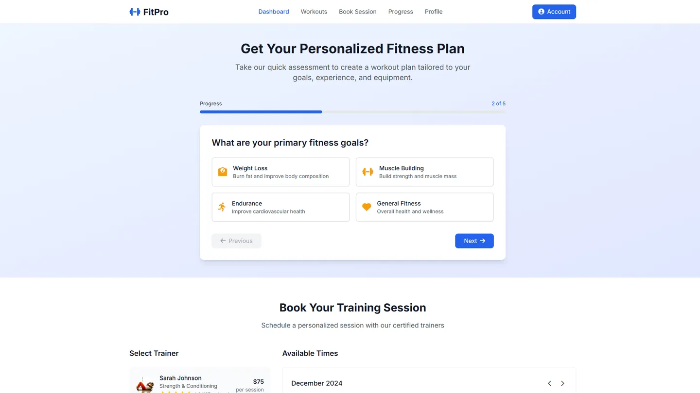 Fitness Website Builder