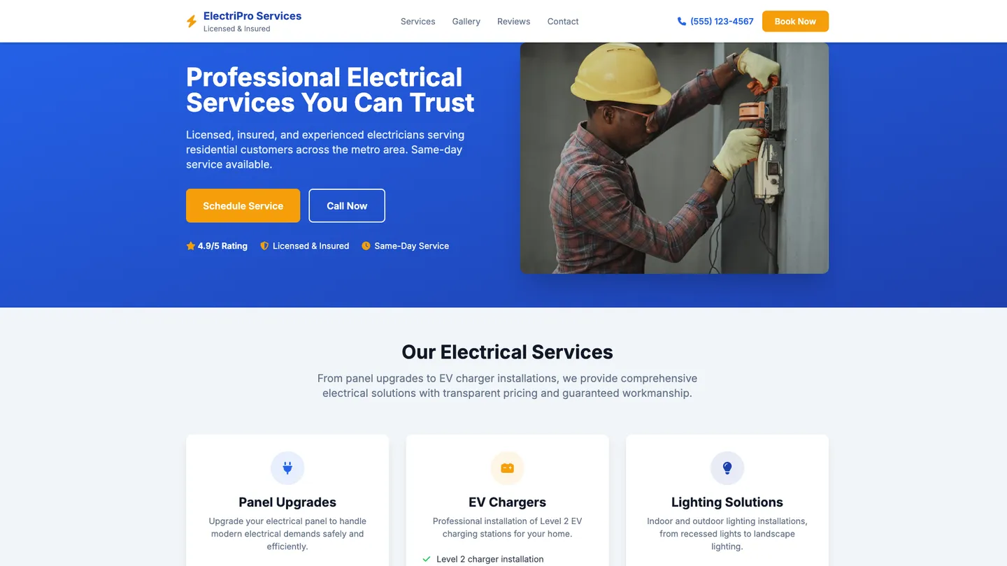 Electrician Website Builder
